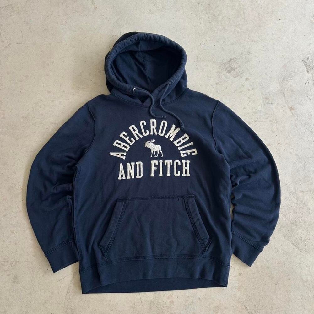 Vtg y2k Abercrombie & Fitch Navy Blue Hoodie Size S